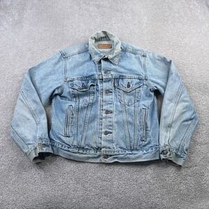 Vintage Levis Denim Jacket Mens‎ 40R Blue Trucker Biker Harley Made in USA 70506